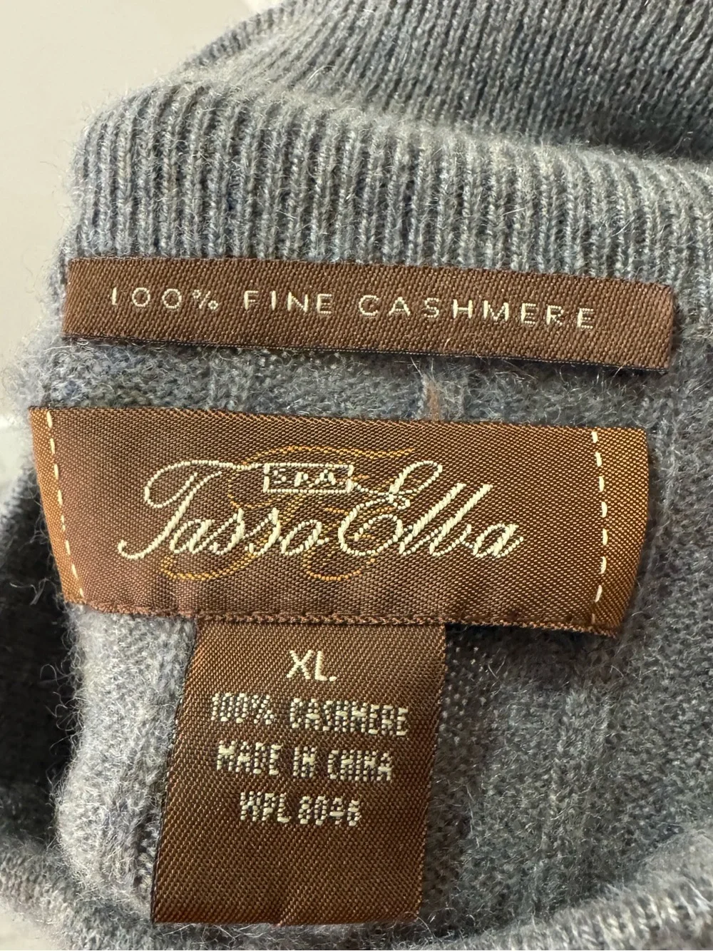 Vintage Tasso Elba 100% cashmere quarter zip sweater XL